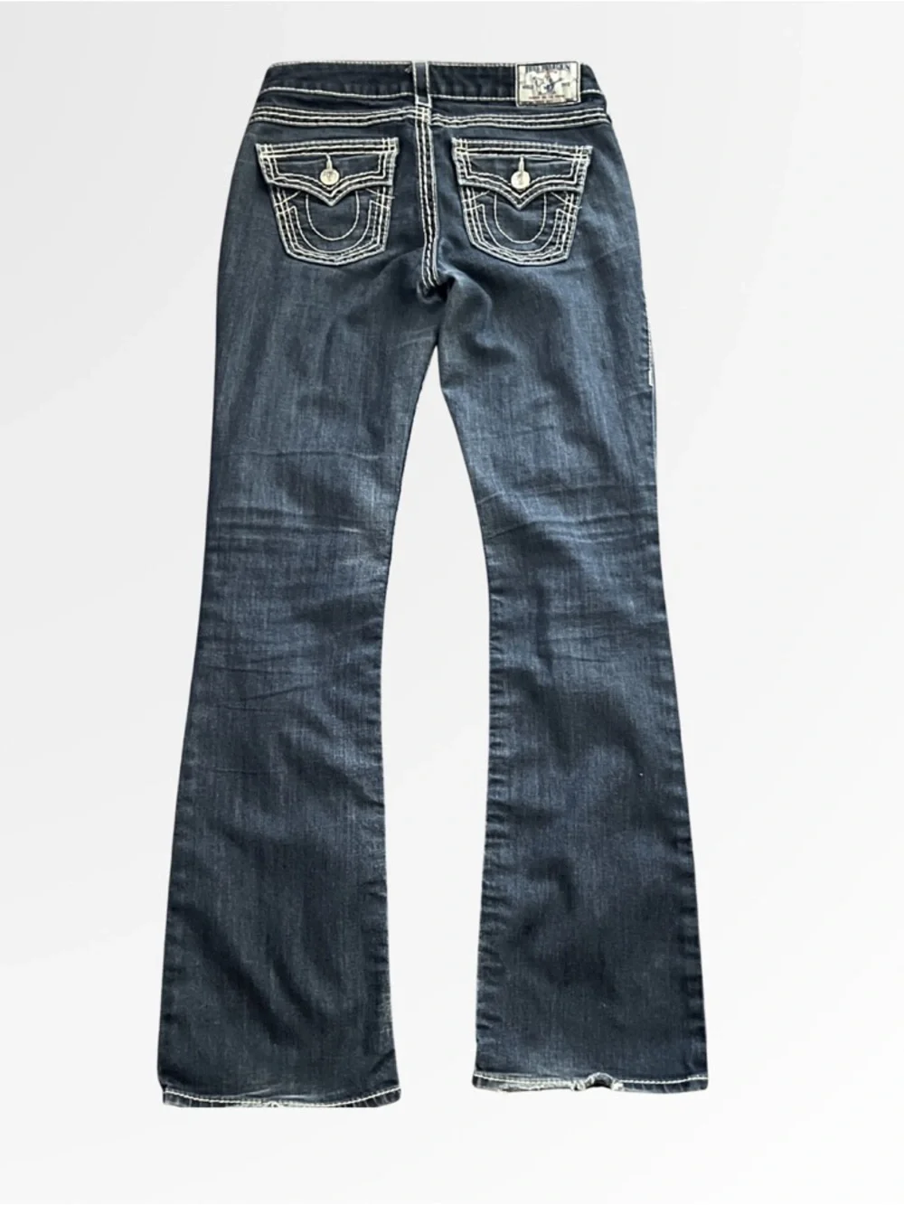 True Religion Bootcut Jeans Women’s Size 28 Dark Wash Contrast Stitch Denim - Picture 2 of 4